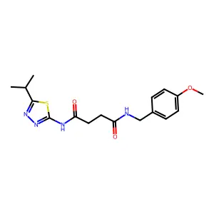 N-[(4-methoxyphenyl)methyl]-N'-(5-propan-2-yl-1,3,4-thiadiazol-2-yl)butanediamide structure