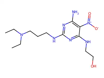 2-[[6-Amino-2-[3-(diethylamino)propylamino]-5-nitropyrimidin-4-yl]amino]ethanol structure