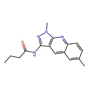 N-(1,6-dimethylpyrazolo[3,4-b]quinolin-3-yl)butanamide structure
