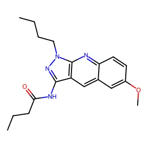 N-(1-butyl-6-methoxypyrazolo[3,4-b]quinolin-3-yl)butanamide structure