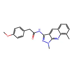 N-(1,8-dimethylpyrazolo[3,4-b]quinolin-3-yl)-2-(4-methoxyphenyl)acetamide structure