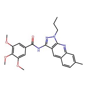 3,4,5-trimethoxy-N-(7-methyl-1-propyl-1H-pyrazolo[3,4-b]quinolin-3-yl)benzamide structure