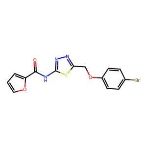 N-[5-[(4-bromophenoxy)methyl]-1,3,4-thiadiazol-2-yl]furan-2-carboxamide structure