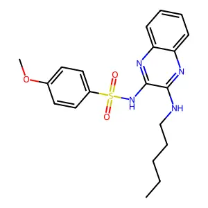 4-methoxy-N-(3-(pentylamino)quinoxalin-2-yl)benzenesulfonamide structure