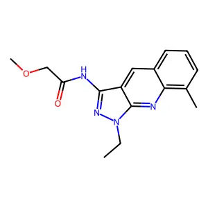 N-(1-ethyl-8-methylpyrazolo[3,4-b]quinolin-3-yl)-2-methoxyacetamide structure