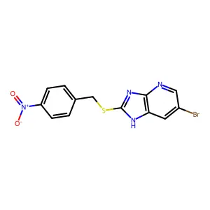 6-bromo-2-[(4-nitrophenyl)methylsulfanyl]-1H-imidazo[4,5-b]pyridine structure
