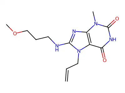 7-allyl-8-((3-methoxypropyl)amino)-3-methyl-1H-purine-2,6(3H,7H)-dione structure