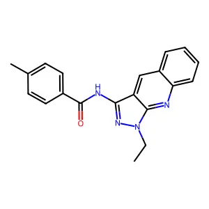 N-(1-ethylpyrazolo[3,4-b]quinolin-3-yl)-4-methylbenzamide structure