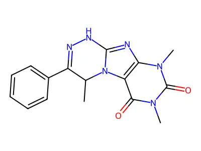 4,7,9-Trimethyl-3-phenyl-1,4-dihydropurino[8,7-c][1,2,4]triazine-6,8-dione structure