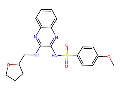 4-methoxy-N-[3-(oxolan-2-ylmethylamino)quinoxalin-2-yl]benzenesulfonamide structure
