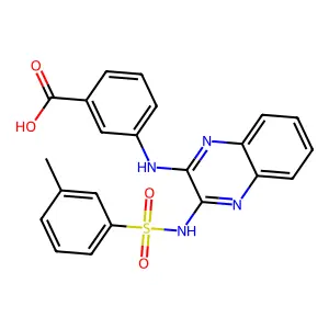 3-[[3-[(3-methylphenyl)sulfonylamino]quinoxalin-2-yl]amino]benzoic Acid structure