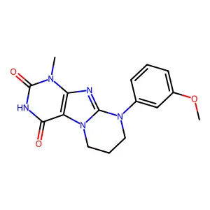 9-(3-methoxyphenyl)-1-methyl-7,8-dihydro-6H-purino[7,8-a]pyrimidine-2,4-dione structure