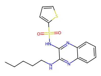 N-[3-(pentylamino)quinoxalin-2-yl]thiophene-2-sulfonamide structure