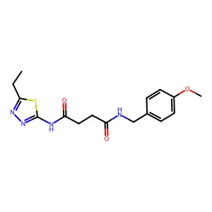 N'-(5-ethyl-1,3,4-thiadiazol-2-yl)-N-[(4-methoxyphenyl)methyl]butanediamide structure