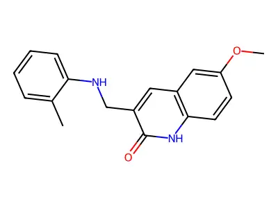 6-methoxy-3-[(2-methylanilino)methyl]-1H-quinolin-2-one structure