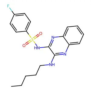 4-fluoro-N-(3-(pentylamino)quinoxalin-2-yl)benzenesulfonamide structure