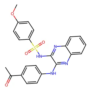 N-(3-((4-acetylphenyl)amino)quinoxalin-2-yl)-4-methoxybenzenesulfonamide structure