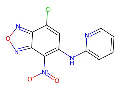 7-chloro-4-nitro-N-(pyridin-2-yl)benzo[c][1,2,5]oxadiazol-5-amine structure