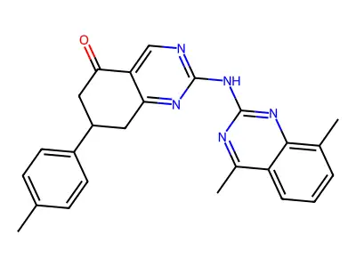 2-[(4,8-dimethylquinazolin-2-yl)amino]-7-(4-methylphenyl)-7,8-dihydroquinazolin-5(6H)-one structure