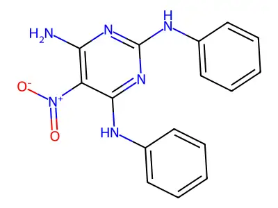 5-nitro-N2,N4-diphenylpyrimidine-2,4,6-triamine structure