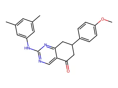 2-[(3,5-dimethylphenyl)amino]-7-(4-methoxyphenyl)-7,8-dihydroquinazolin-5(6H)-one structure