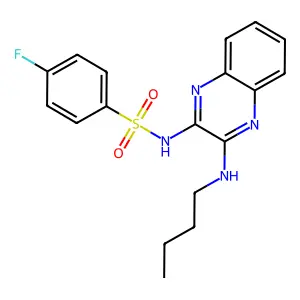 N-[3-(butylamino)quinoxalin-2-yl]-4-fluorobenzenesulfonamide structure