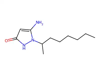 3-amino-2-octan-2-yl-1H-pyrazol-5-one structure