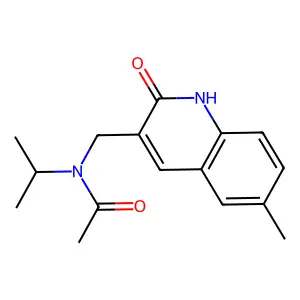N-[(6-methyl-2-oxo-1H-quinolin-3-yl)methyl]-N-propan-2-ylacetamide structure