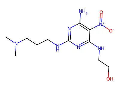2-[[6-Amino-2-[3-(dimethylamino)propylamino]-5-nitro-4-pyrimidinyl]amino]ethanol structure