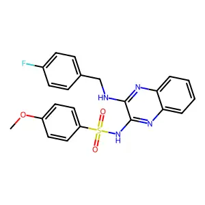 N-(3-((4-fluorobenzyl)amino)quinoxalin-2-yl)-4-methoxybenzenesulfonamide structure