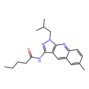 N-(1-isobutyl-6-methyl-1H-pyrazolo[3,4-b]quinolin-3-yl)pentanamide structure