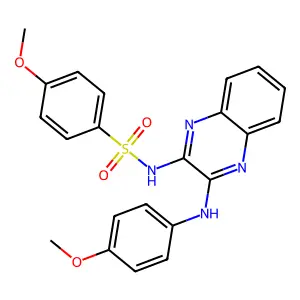 4-methoxy-N-(3-((4-methoxyphenyl)amino)quinoxalin-2-yl)benzenesulfonamide structure
