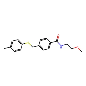 N-(2-methoxyethyl)-4-[(4-methylphenyl)sulfanylmethyl]benzamide structure