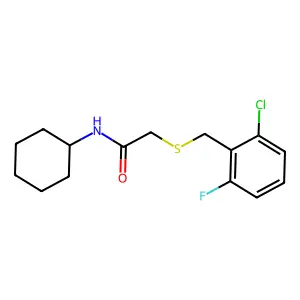 2-[(2-chloro-6-fluorobenzyl)sulfanyl]-N-cyclohexylacetamide structure