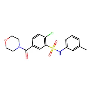 2-chloro-N-(3-methylphenyl)-5-(morpholine-4-carbonyl)benzenesulfonamide structure