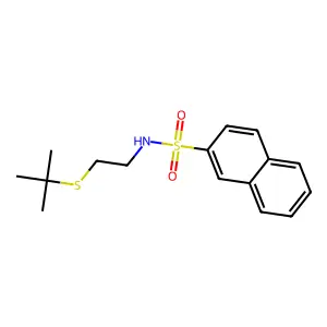 N-(2-tert-butylsulfanylethyl)naphthalene-2-sulfonamide structure