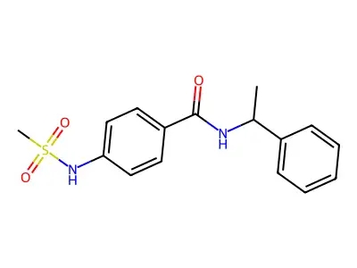 4-[(methylsulfonyl)amino]-N-(1-phenylethyl)benzamide structure