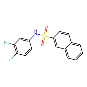 N-(3,4-difluorophenyl)naphthalene-2-sulfonamide structure