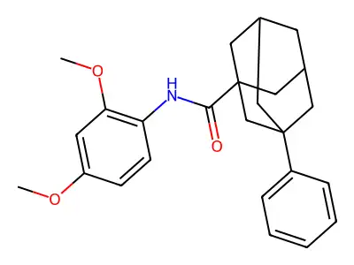N-(2,4-dimethoxyphenyl)-3-phenyladamantane-1-carboxamide structure