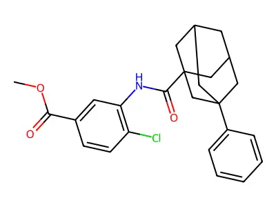 Methyl 4-chloro-3-[(3-phenyladamantanyl)carbonylamino]benzoate structure