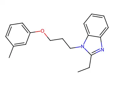 2-ethyl-1-[3-(3-methylphenoxy)propyl]-1H-1,3-benzodiazole structure