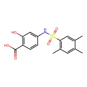 2-Hydroxy-4-[(2,4,5-trimethylphenyl)sulfonylamino]benzoic acid structure