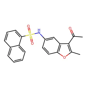 N-(3-acetyl-2-methyl-1-benzofuran-5-yl)naphthalene-1-sulfonamide structure