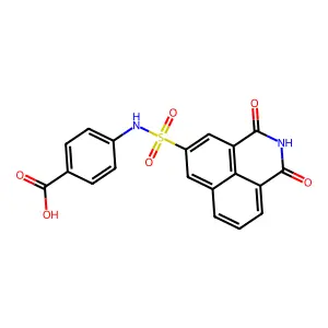 4-[(1,3-Dioxo-5-benzo[de]isoquinolinyl)sulfonylamino]benzoic acid structure