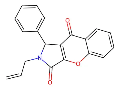 2-Allyl-1-phenyl-1,2-dihydrochromeno[2,3-c]pyrrole-3,9-dione structure