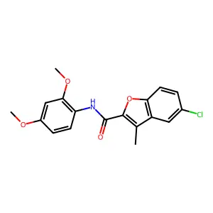 5-chloro-N-(2,4-dimethoxyphenyl)-3-methyl-1-benzofuran-2-carboxamide structure
