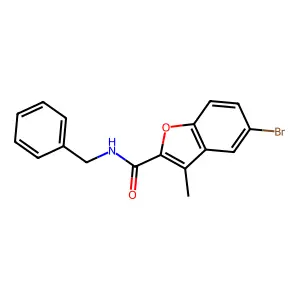 N-benzyl-5-bromo-3-methyl-1-benzofuran-2-carboxamide structure