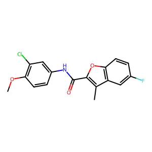 N-(3-chloro-4-methoxyphenyl)-5-fluoro-3-methyl-1-benzofuran-2-carboxamide structure