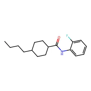 4-butyl-N-(2-fluorophenyl)cyclohexanecarboxamide structure