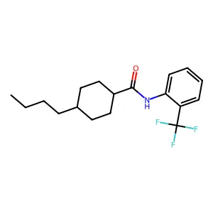 4-butyl-N-[2-(trifluoromethyl)phenyl]cyclohexanecarboxamide structure
